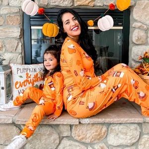 Cute fall mommy and me matching pajamas